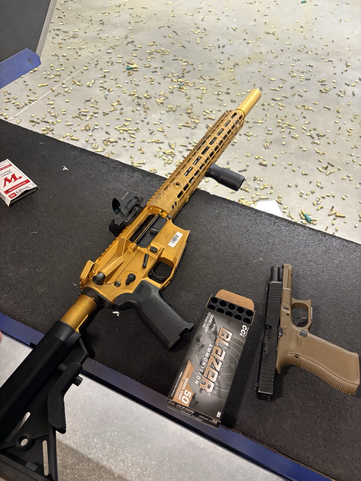 AR-15 and Glock that Sox and me shot today at The Range at Austin